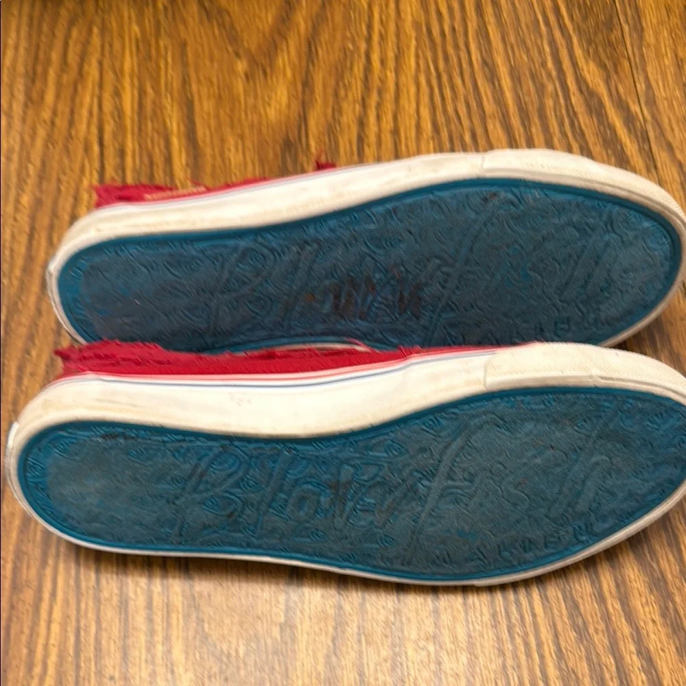 Blowfish Distressed Red Slip-On Canvas Sneakers